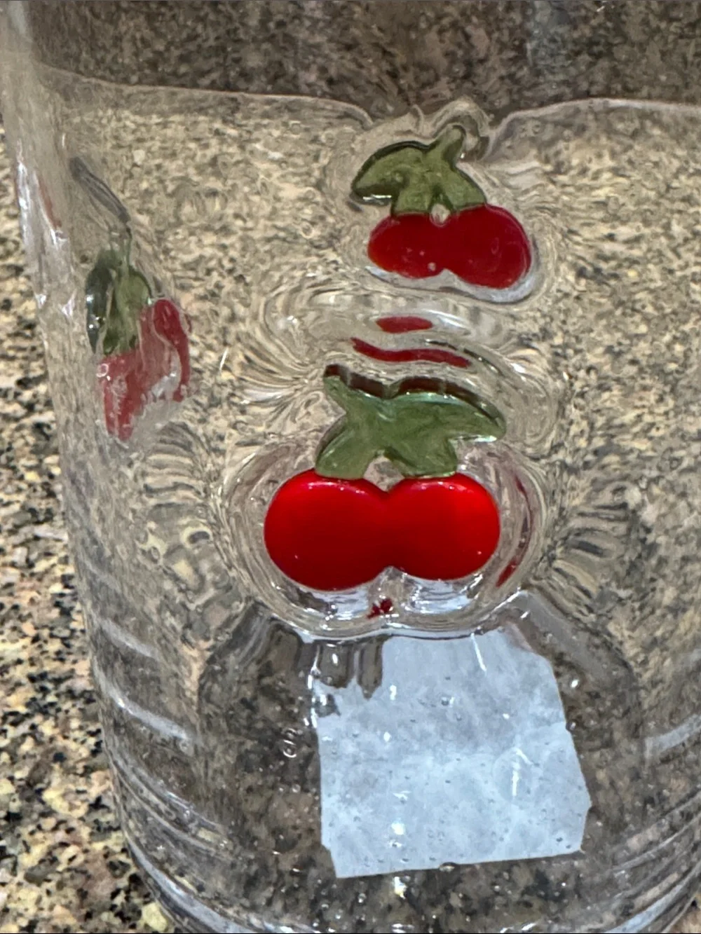 2 Cherry Canister Set & Wooden Lids with Glass